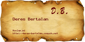 Deres Bertalan névjegykártya