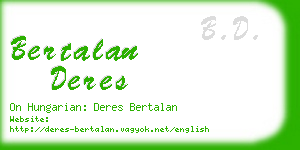 bertalan deres business card